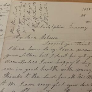 1888 letter Philadelphia, PA - Family news from Grandma